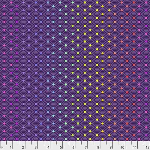 Tula Pink True Colours Hexy PWTP150 Rainbow Starlings