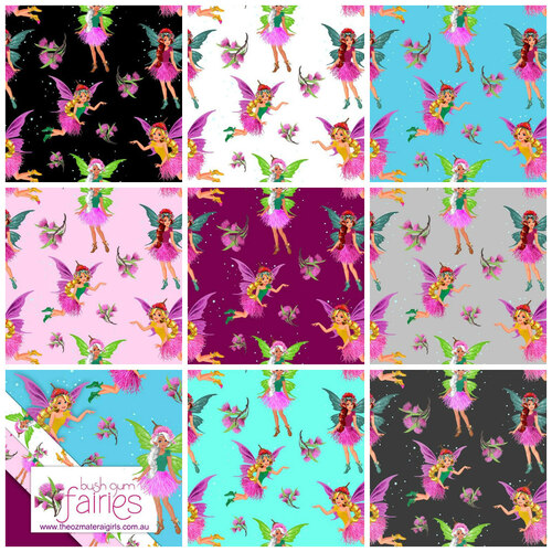 Bush Gum Fairies Aussie Wildflowers Fabric Bundle - 8 Designs