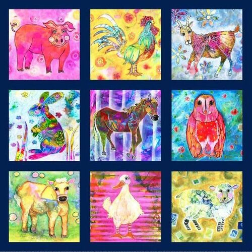 Living Farm Rainbow Animals Panel 4428 PA