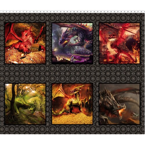 Dragons Digital Quilt Blocks Panel 2DRG-1