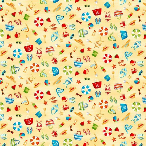 Beside the Sea Beach Icons Scattered  2339 Y