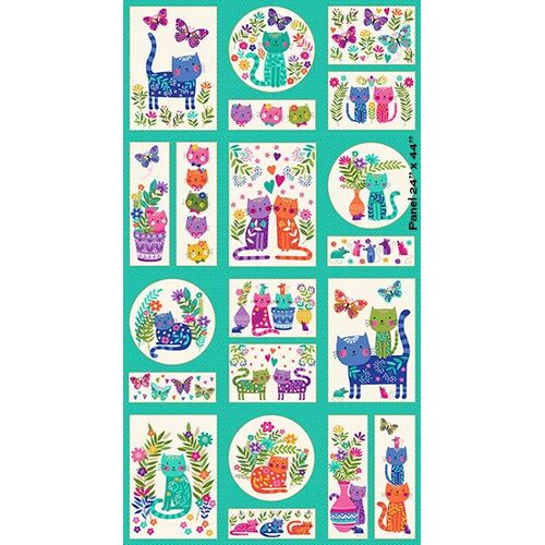 Katies Cats Fabric Panel