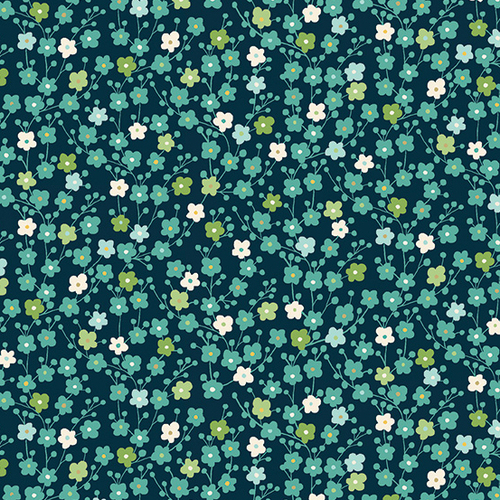 Michiko Blossom Oriental Floral Blue 2335-B
