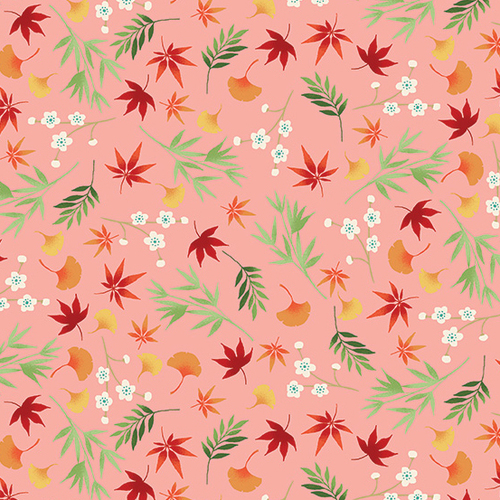 Michiko Oriental Floral Foliage Pink 2333-P