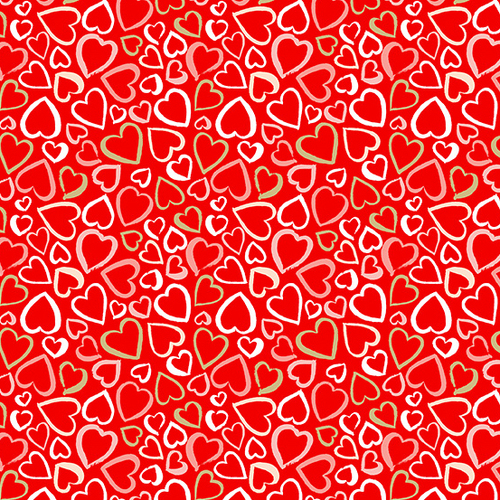 Pamper Scattered Hearts Red 2315