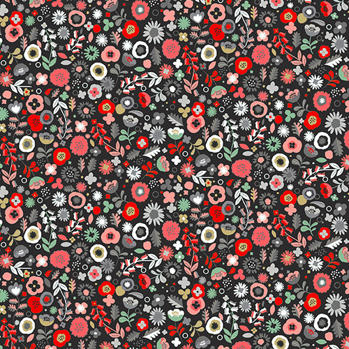 Pamper Scattered Floral Black 2313