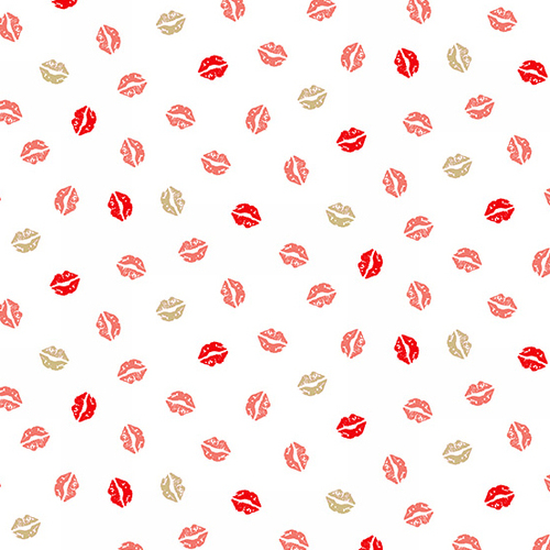 Pamper Scattered Lips Kiss White 2312