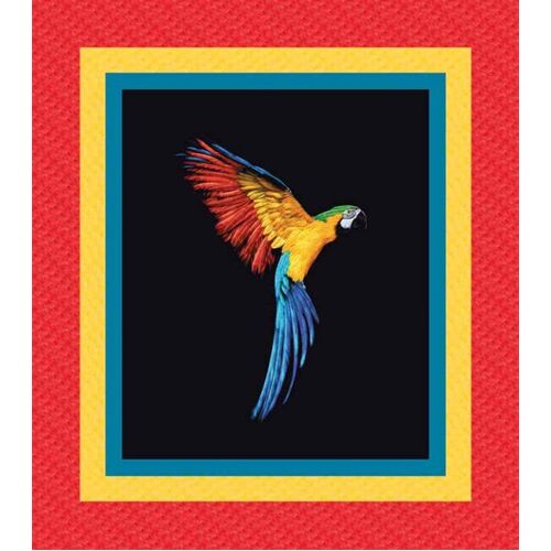 It's a Crayola World Parrot Quilt Fabric Kit