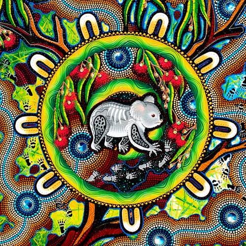 Spirit of the Bush Aboriginal Art Koala L 1/2m