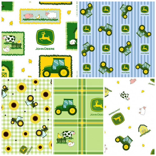 Licensed John Deere Nursery Tractors Fat Quarter Bundle