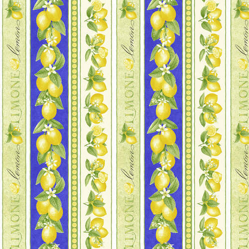 Just Lemons Border Stripe Print 9350-14
