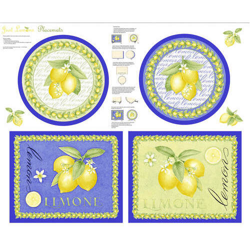 Just Lemons Placemats Panel 9351P-14