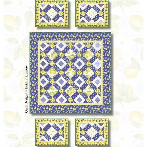 Just Lemons Fabric Table Quilt and Placemats Kit