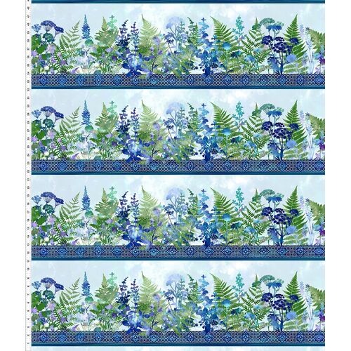 Haven Floral Border Blue 1HVN-2