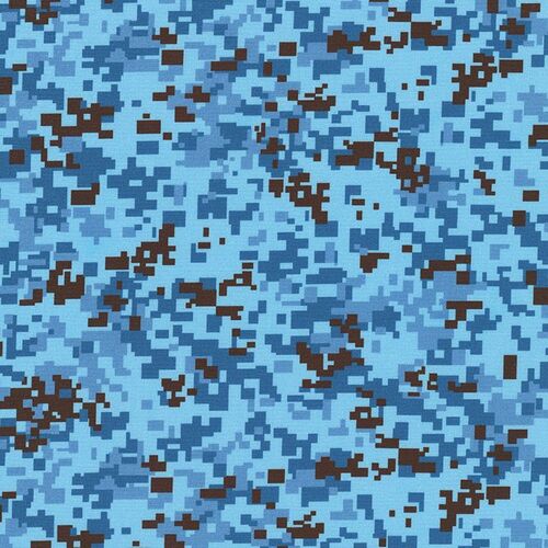 Camo Camouflage Blue Digital Fabric SRK-20273-4