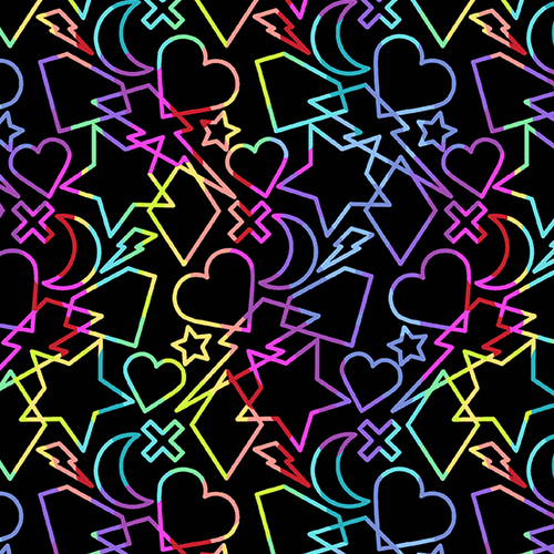 Beguiled Andover Neon Charms Black 9752-K
