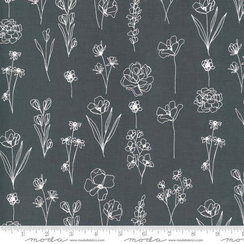 Moda Illustrations Floral Doodle Graphite 11505 24
