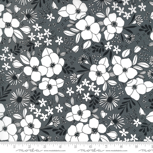 Moda Illustrations Ink Wide Florals Graphite 11503 14