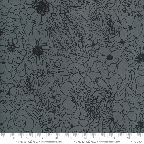 Moda Illustrations Modern Florals Grey 11501 14