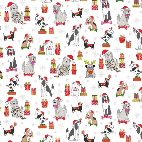 Yappy Christmas Dogs Presents White 2365Q