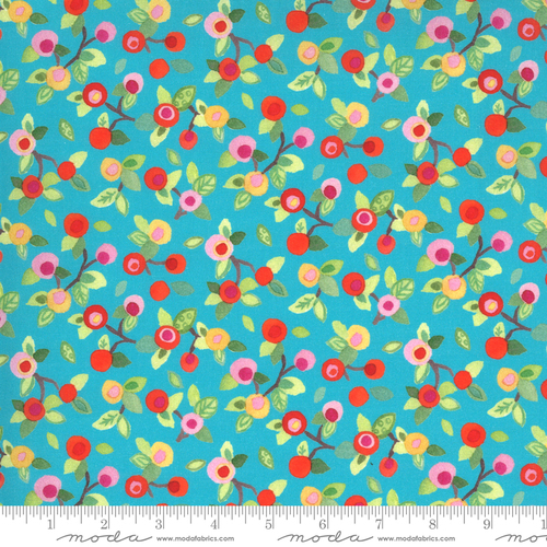 Moda Fanciful Forest Flower Blossom Turq 33574 14