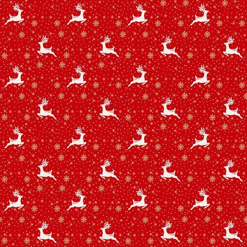 Scandi 2021 Christmas Reindeers Red 2357R