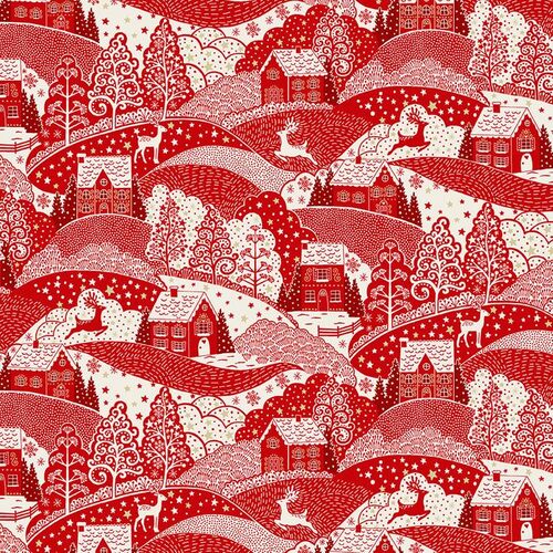 Scandi 2021 Christmas Scenic Red 2355R