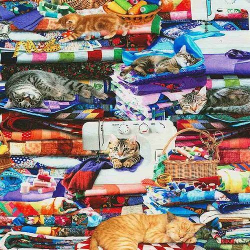 Cats On Quilts Fabric Goddess TT CD6878