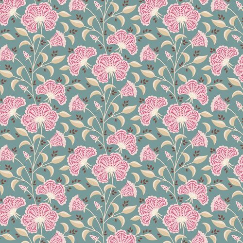 Tilda Windy Days Stormy Floral Petrol 100359