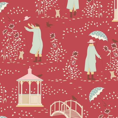 Tilda Windy Days Walk Main Red 100353
