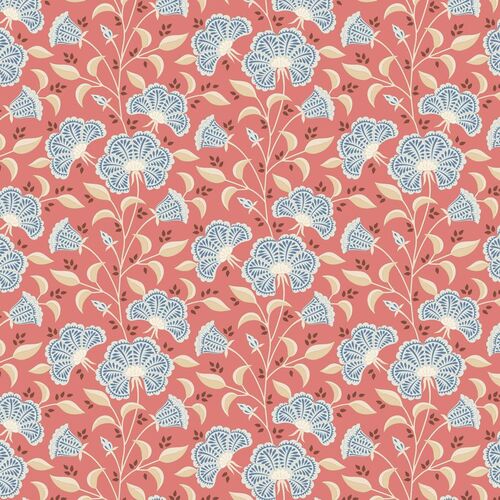 Tilda Windy Days Stormy Floral Coral 100349