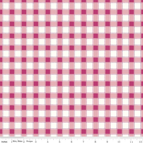 Hope in Bloom Plaid Gingham Hot Pink C11024