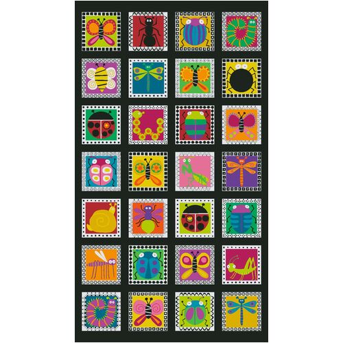 Fabric 2nd - Buzzin Around I Spy Bugs Panel 9380K