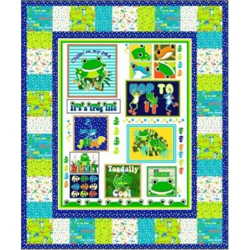 Toadally Cool Frogs Fabric Quilt Kit