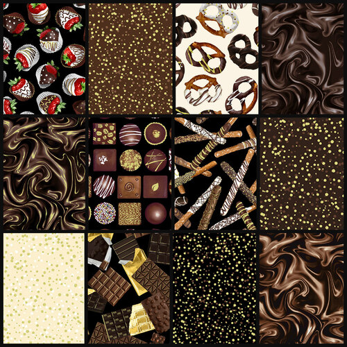 Chocolicious Chocolate Fabric Fat Quarter Bundle