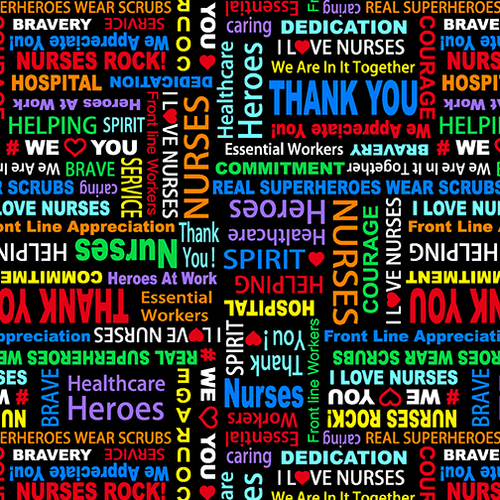 We Appreciate You Health Heroes Words Black 12429-12