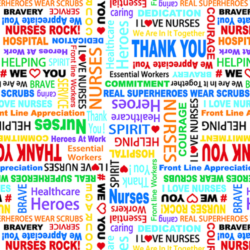 We Appreciate You Health Heroes Words White 12429-09