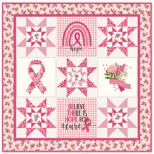 Hope in Bloom Quest For Cure Panel Quilt Kit #1
