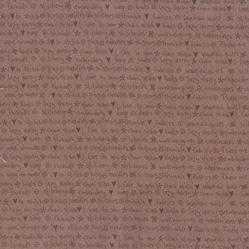 Fabric Remnant -One Stitch Sewing Words 79cm