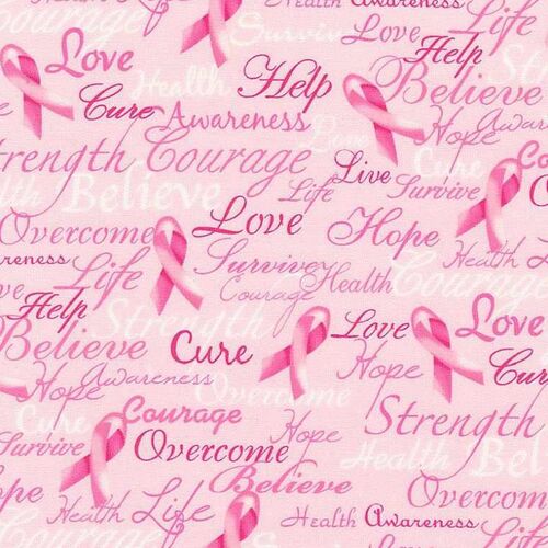Breast Cancer Awareness Pink Ribbon Words 7659