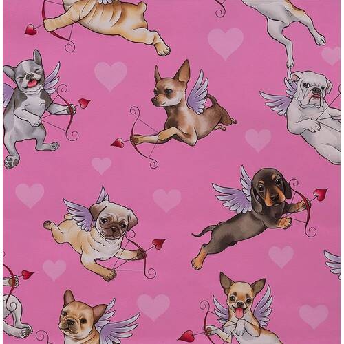 Puppy Love Dogs Heart Arrows Pink 8851A 1/2m