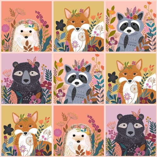 Dashwood Wild Animals Blocks Panel 44" 