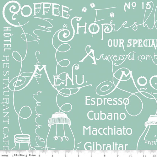Coffee Chalk Café Blackboard Menu Aqua 11035