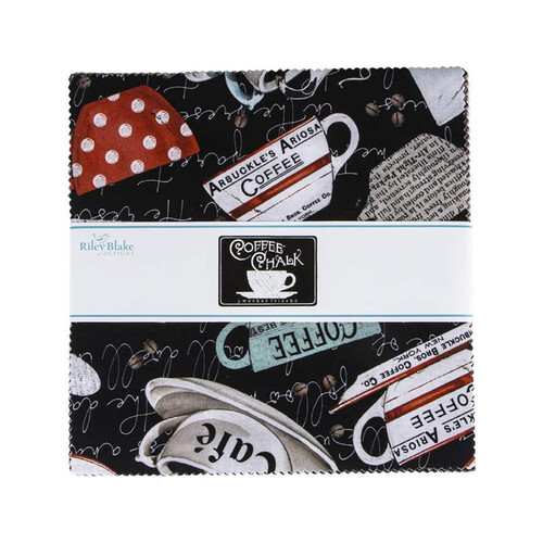 Coffee Chalk 10" Stacker Layer Cake Fabric Squares