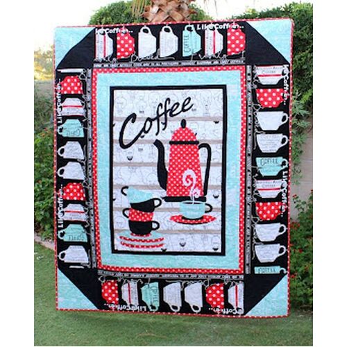 Coffee Chalk Snuggle Up With Coffee Fabric Quilt Kit