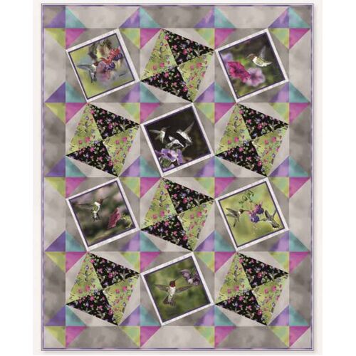 Hummingbird Prism Song Bird Fabric Quilt Kit