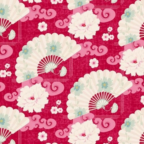 Tilda Oriental Fans Pink