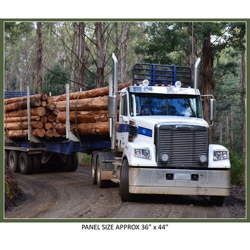 Australian Road Trains Log Truck Fabric Panel F