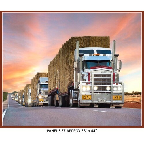 Australian Road Trains Drought Convoy Trucks Fabric Panel E