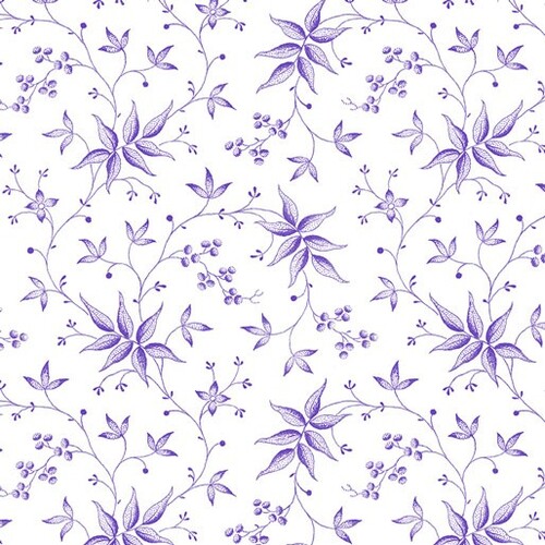 Lavender Fields Elise Leaves Purple White 6834-63